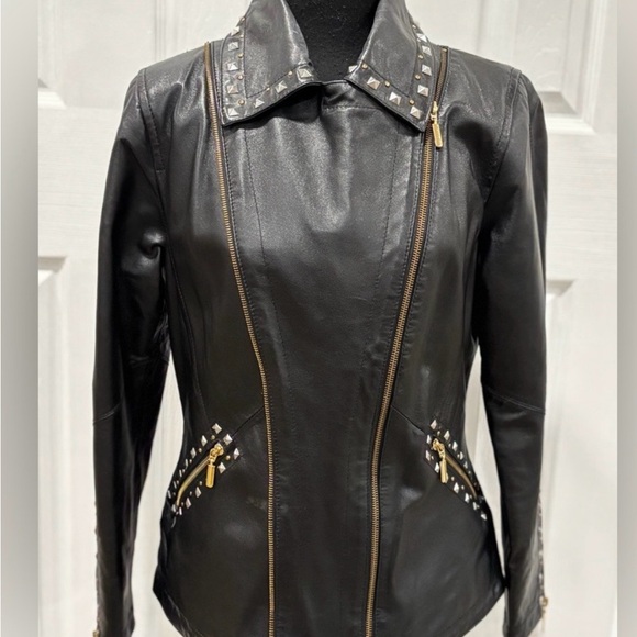 Sharif Jackets & Blazers - #178 NWOT, Original by Sharif Black Studded Leather Jacket. Size 1X